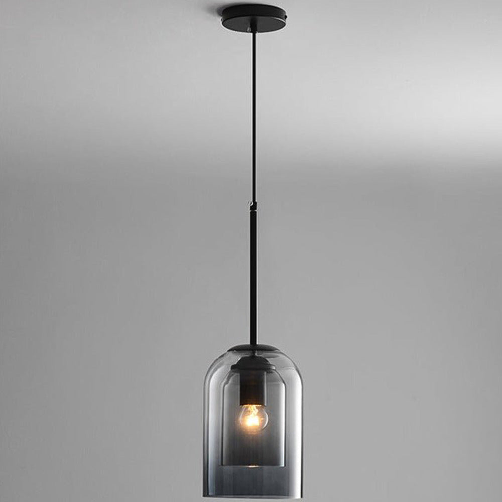 Double Layer Pendant Light | H8.66 in | Modern Glass Ceiling Fixture | Minimalist Small Hanging Lamp | Brick by Brick