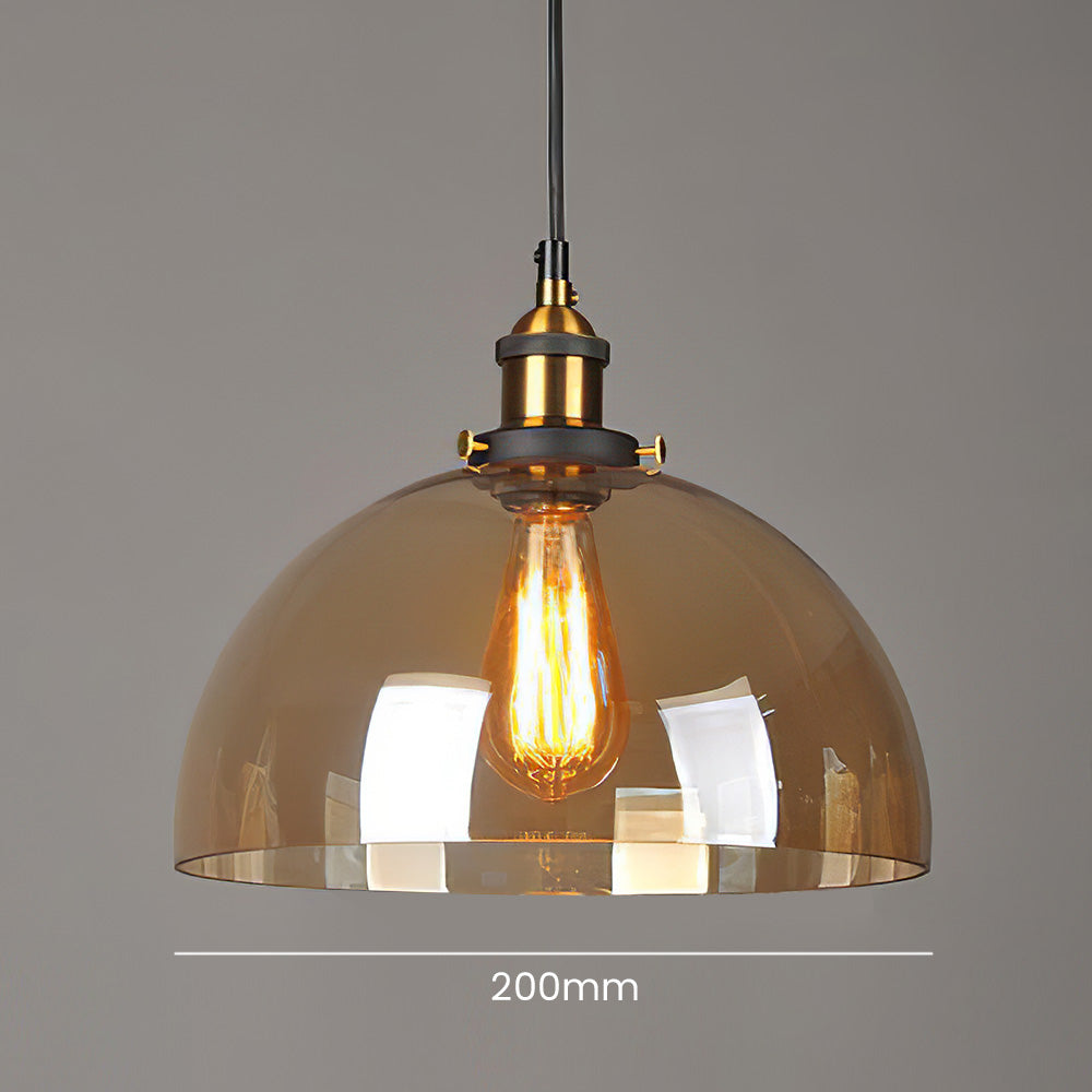 Scandinavian Glass Pendant Light | Clear, Grey & Amber | Elegant Home Accent | Brick by Brick