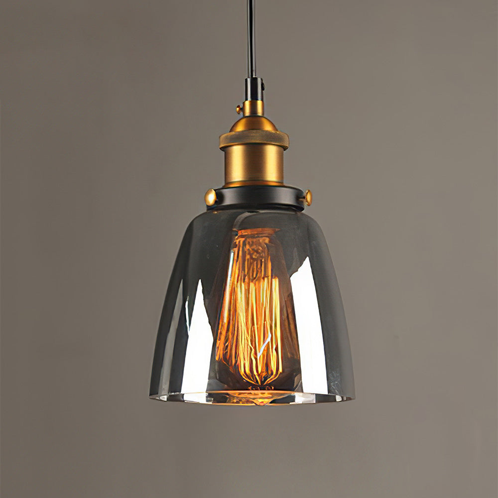 Scandinavian Glass Pendant Light | Clear, Grey & Amber | Elegant Home Accent | Brick by Brick