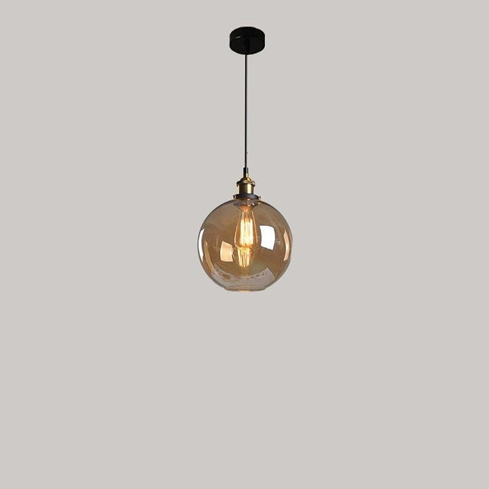 Scandinavian Glass Pendant Light | Clear, Grey & Amber | Elegant Home Accent | Brick by Brick