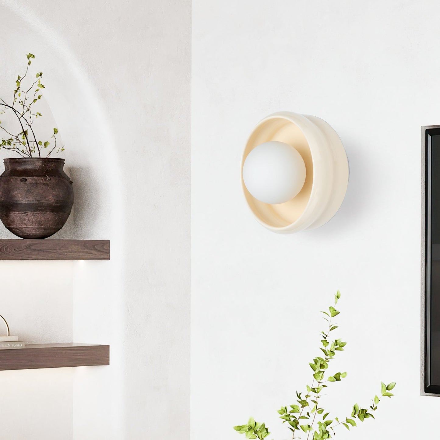 Modern Ceramic Wall Lamp | 5.91in | White Stained Finish | Indoor Lighting | Brick by Brick