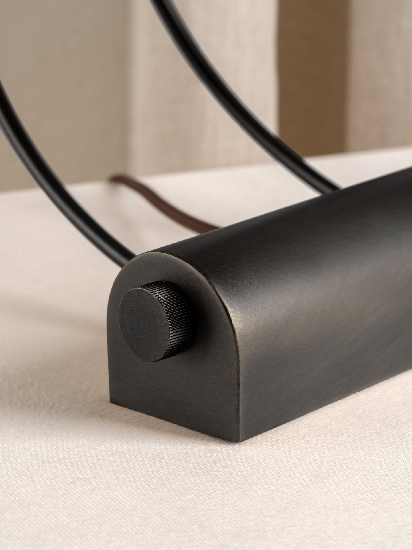 Deska Bronze Task Lamp | Elegant Task Lighting | Rotary Dimmer | Linen Shade | 15 Height | Brick by Brick London 5