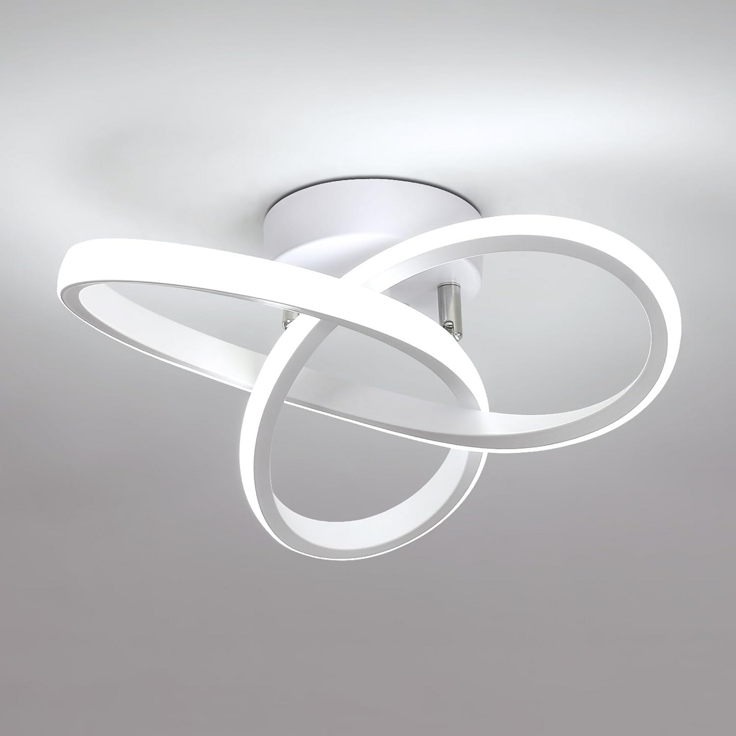 Metal White LED Ceiling Light | Iron & Acrylic | 9.5"–9.8"x4.72"-7.87" | Modern Minimalist Lighting | Brick by Brick