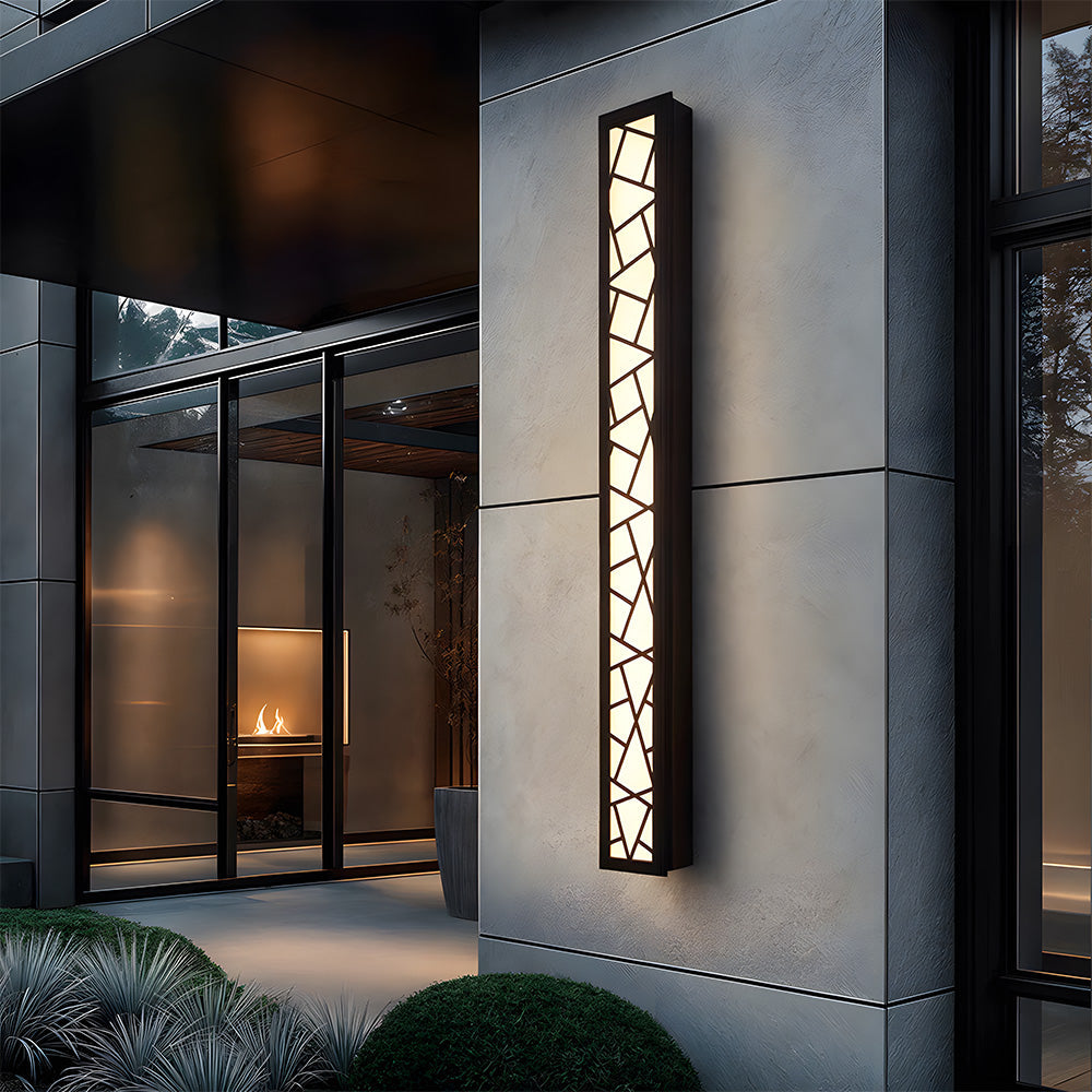 Outdoor Waterproof Wall Light | 15.7–59 x 3.1 in | LED IP65 Long Iron & Acrylic Exterior Fixture | Brick by Brick