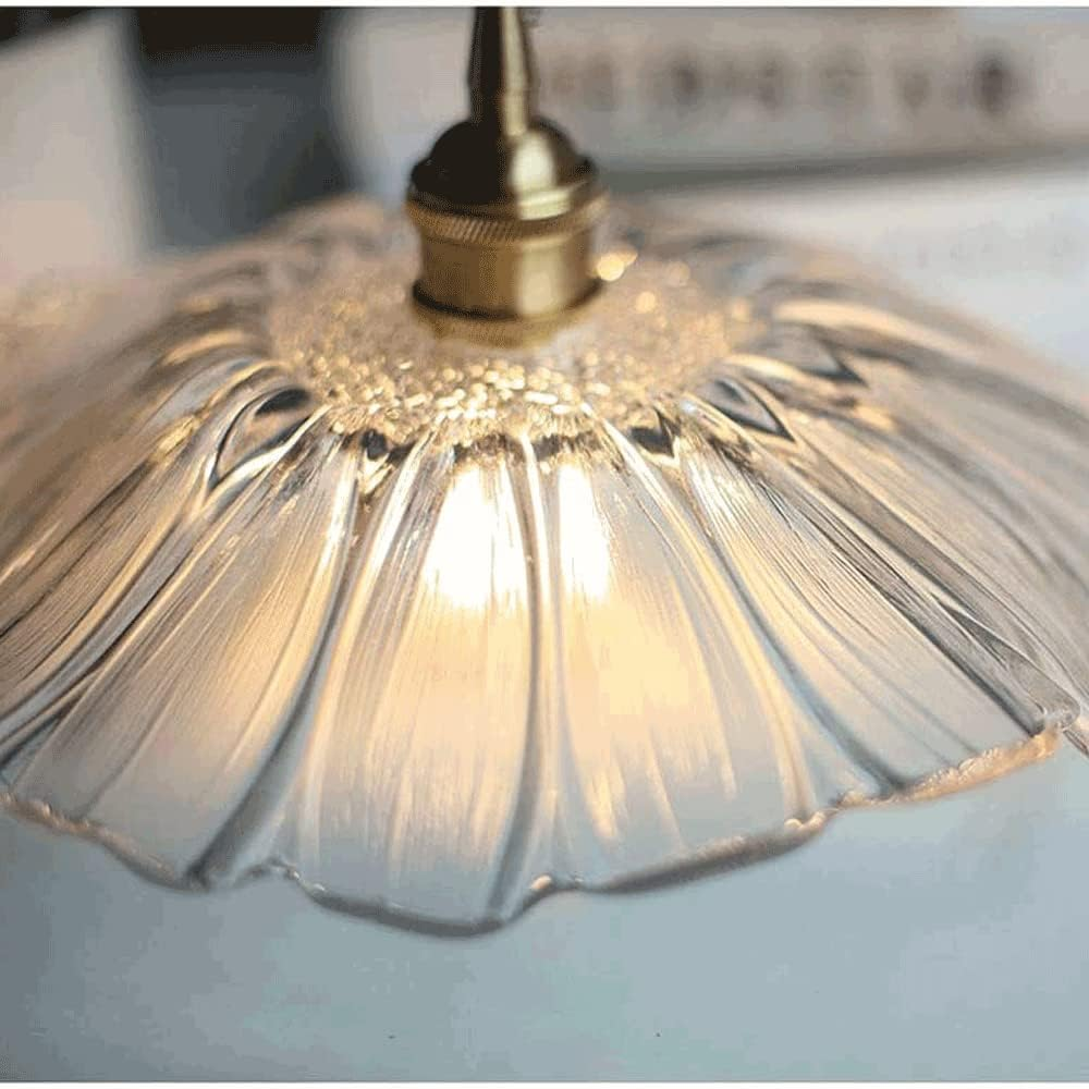 Vintage Floral Glass Pendant Light | Retro Elegance | Warm Glow | Adjustable Hanging | Brick by Brick