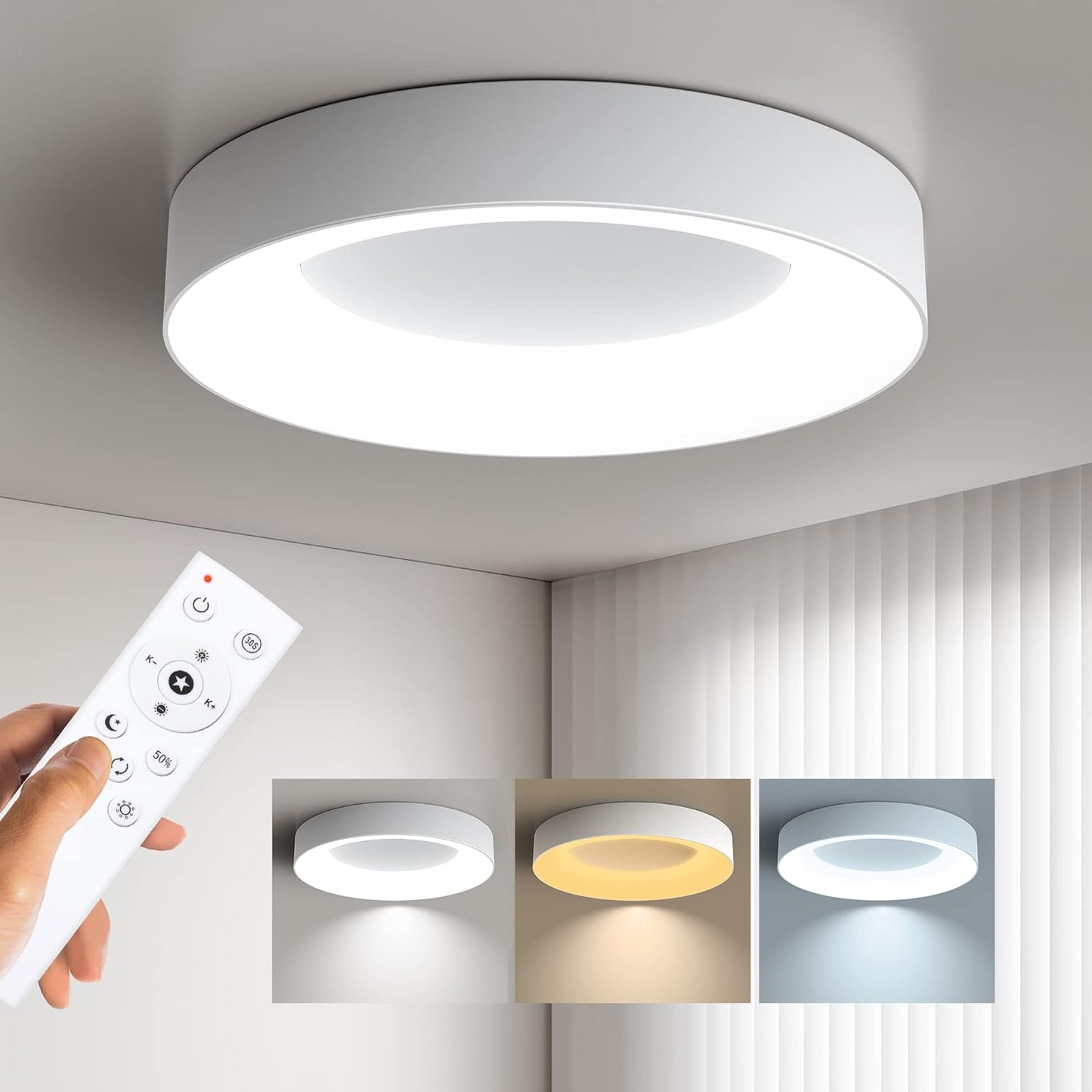 Simple LED Ceiling Light | Minimalist Modern Design | H1.97in | Warm Ambient Illumination | Elegant Home Fixture | Brick by Brick