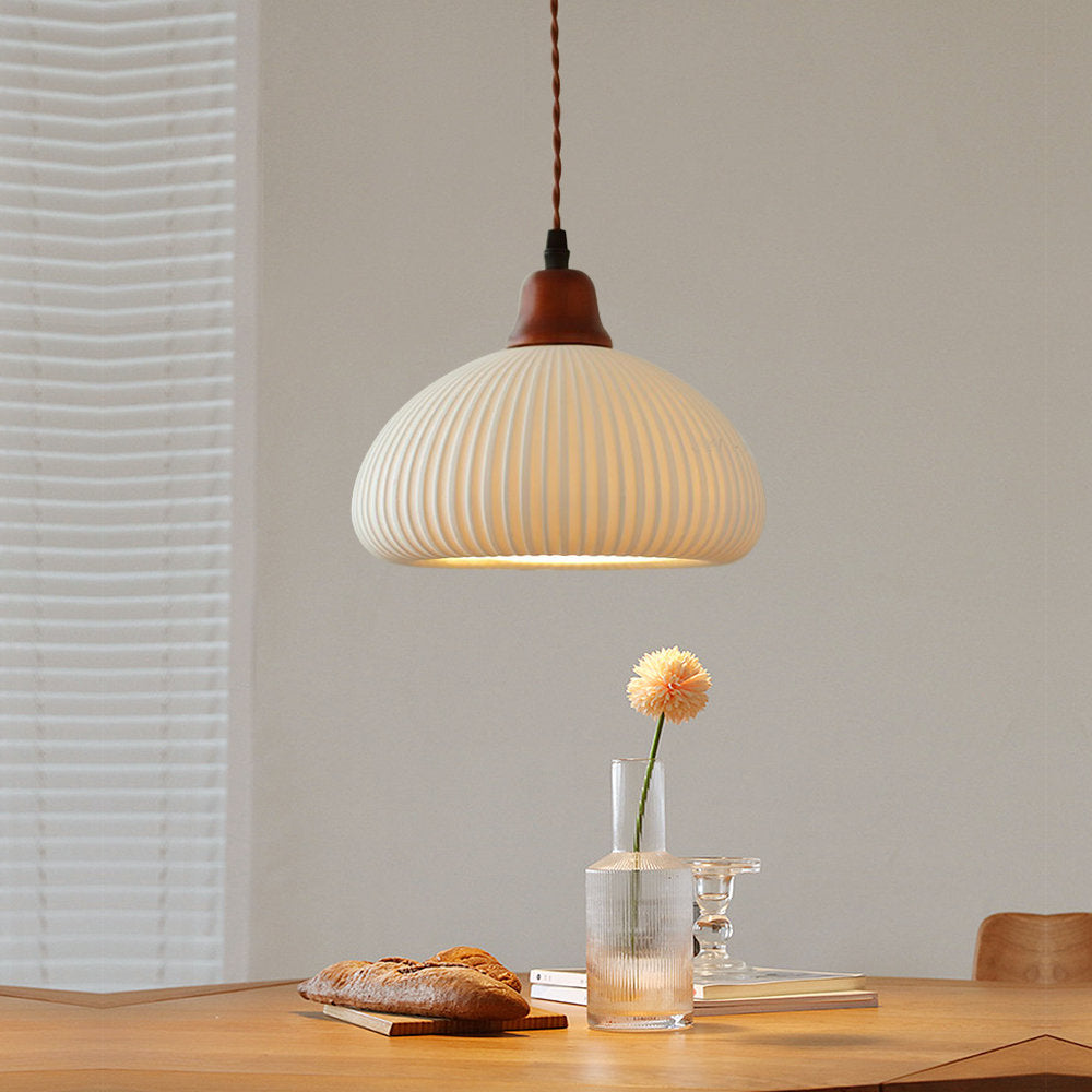 Ceramic Pendant Light | D5.91-9.06 in | Rustic Hanging Lamp | Cozy Home Lighting | Brick by Brick