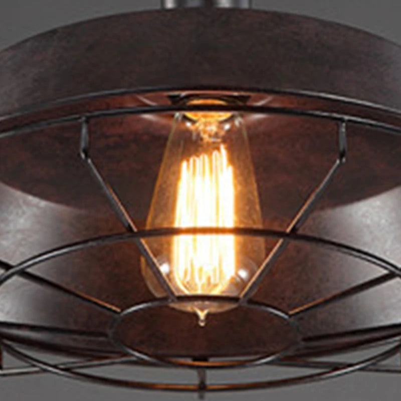 Loft Vintage Pendant Lamp | 11.02 x 10.23 in | Industrial Ceiling Light | Iron Hanging Fixture | Black or Rusty | Brick by Brick