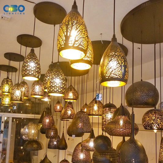 Vintage Pendant Lamp | Black Iron Lampshade | Indoor Lighting | E27 Socket | Brick by Brick