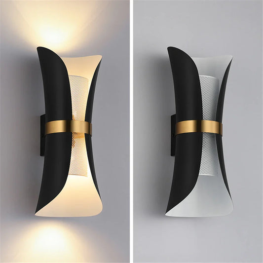 Nordic Wall Sconce | 5.9 x 14.2 in | Dual-Light LED Lamp with Gold Accents | Elegant Indoor Lighting | Brick by Brick
