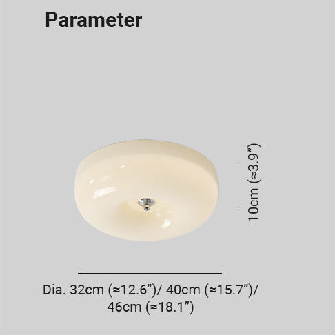 Cream Glass Flush Mount Ceiling Light | Dia12.6 - 15.8 x H3.9 in | LED | Dimmable | Multiple Sizes | Brick by Brick