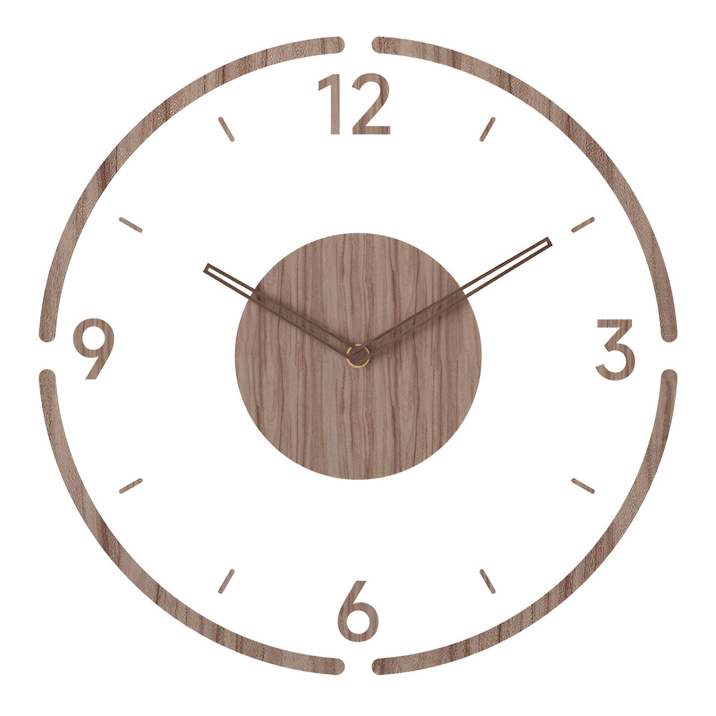 Silent Wall Clock | Clear Acrylic Face & Wood Frame | 12" or 14" | Noiseless Quartz Movement
