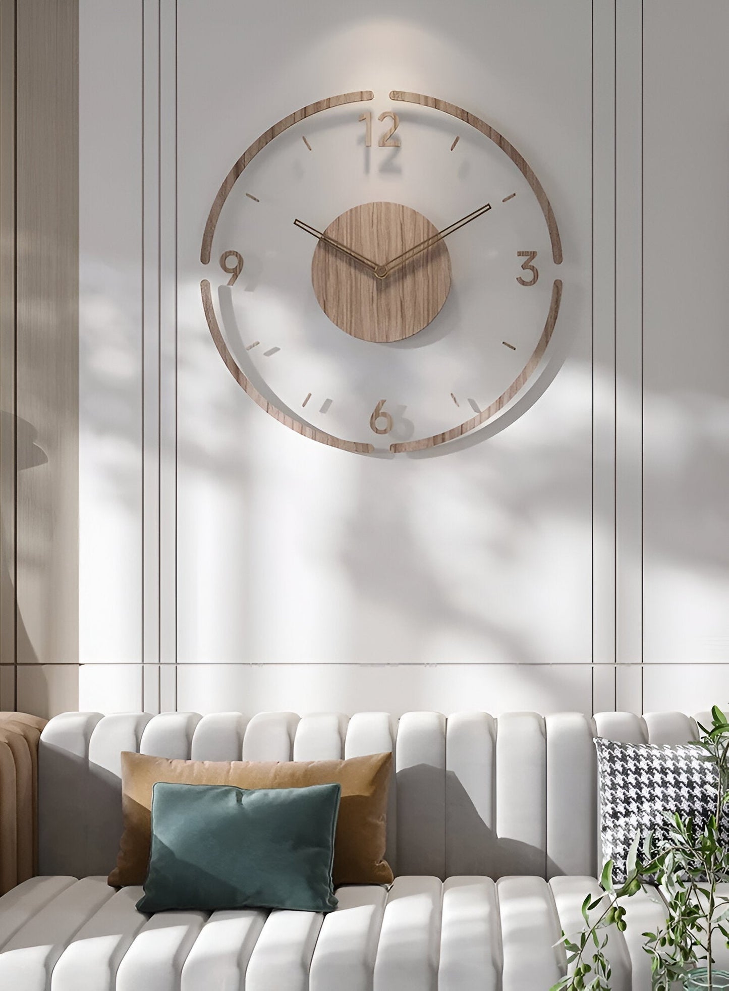 Silent Wall Clock | Clear Acrylic Face & Wood Frame | 12" or 14" | Noiseless Quartz Movement