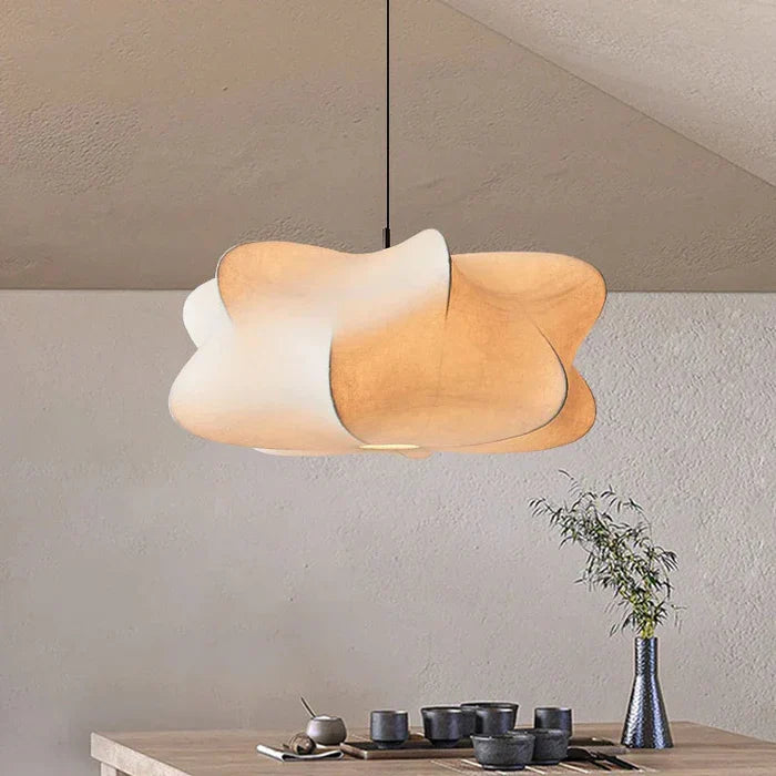 Wabi Sabi Pendant Lamp | 15.7 - 23.6 in | Japanese Silk Shade | Modern Minimalist | LED E27 Compatible | Brick by Brick