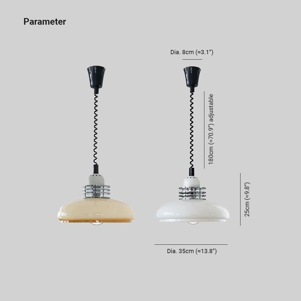 Retro Glass Pendant Light | 13.8 x 9.8 in | Adjustable Ceiling Lamp | Warm Ambient Lighting | Brick by Brick