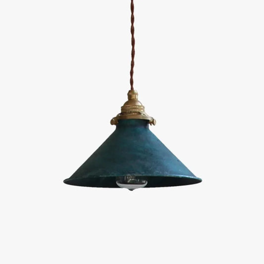 Vintage LED Pendant Light | 8.5 in | Blue Metal Shade | Adjustable Hanging | E14 Base | Brick by Brick