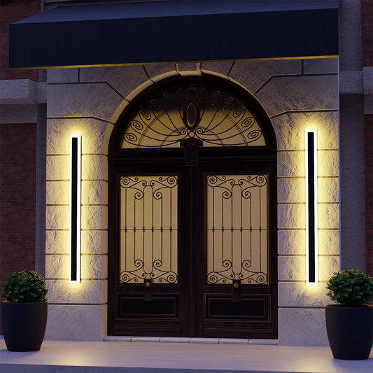 Linear Outdoor Wall Light | 3.1 x 11.8 - 78.7 in | Dark Steel Finish | Edge Modern Glow | Warm or Cool LED | Brick by Brick