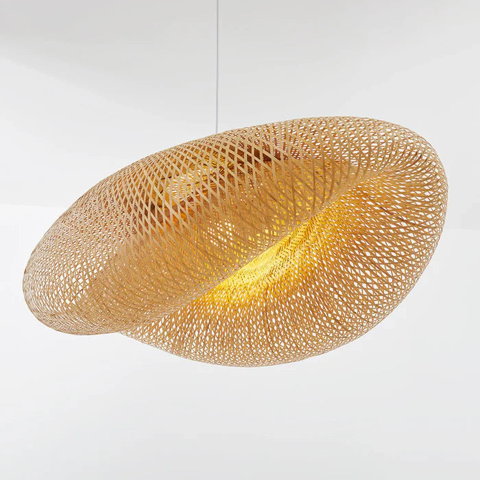 Bamboo Pendant Light | Dia 14 - 31 in | Woven Rattan Lamp | Natural Hanging Lighting | Brick by Brick