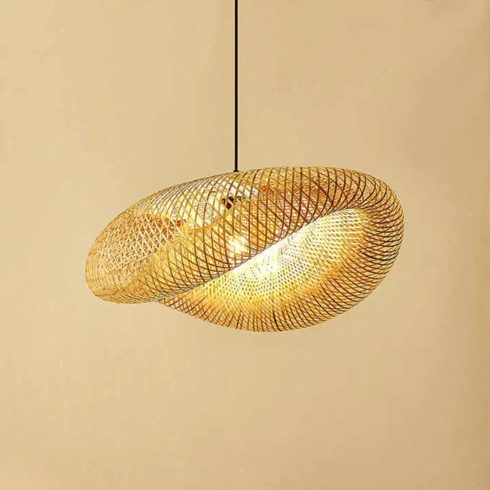 Bamboo Pendant Light | Dia 14 - 31 in | Woven Rattan Lamp | Natural Hanging Lighting | Brick by Brick