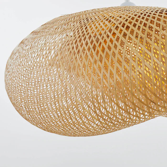 Bamboo Pendant Light | Dia 14 - 31 in | Woven Rattan Lamp | Natural Hanging Lighting | Brick by Brick