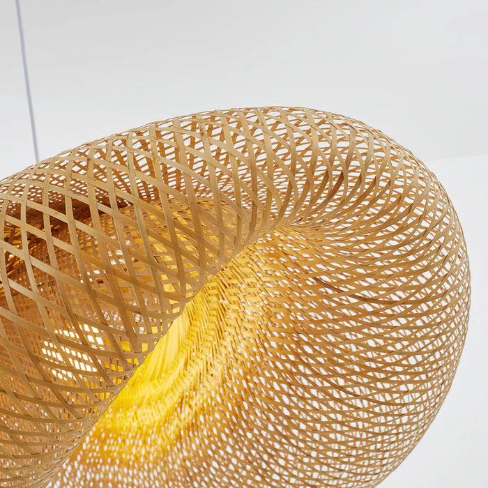 Bamboo Pendant Light | Dia 14 - 31 in | Woven Rattan Lamp | Natural Hanging Lighting | Brick by Brick