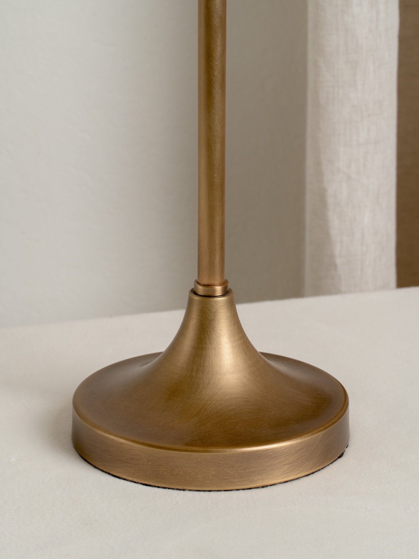 Lindi Table Lamp | Elegant Bedside Lamp | Aged Brass & Linen | 24 Height | Brick by Brick London 5