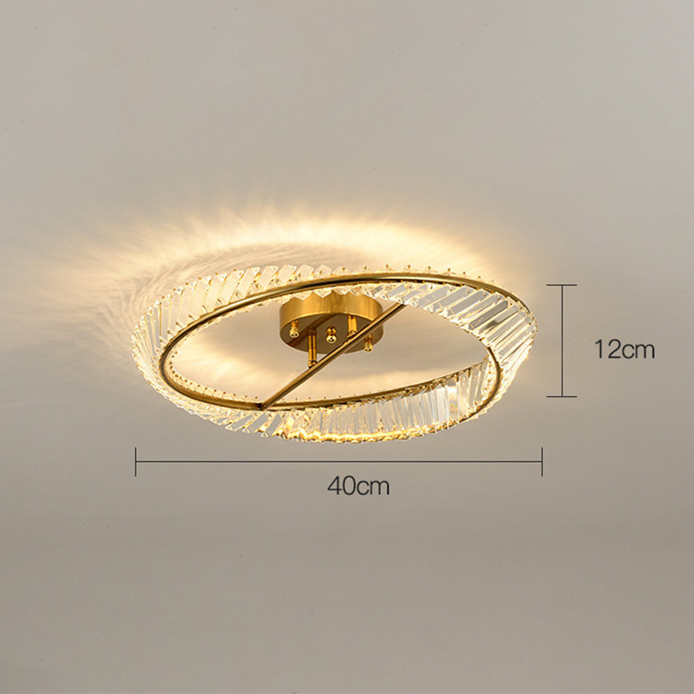 Crystal LED Round Ceiling Light | 15.8 or 19.69 in | Elegant Crystal and Stainless Steel Fixture | Soft Balanced Glow | Brick by Brick