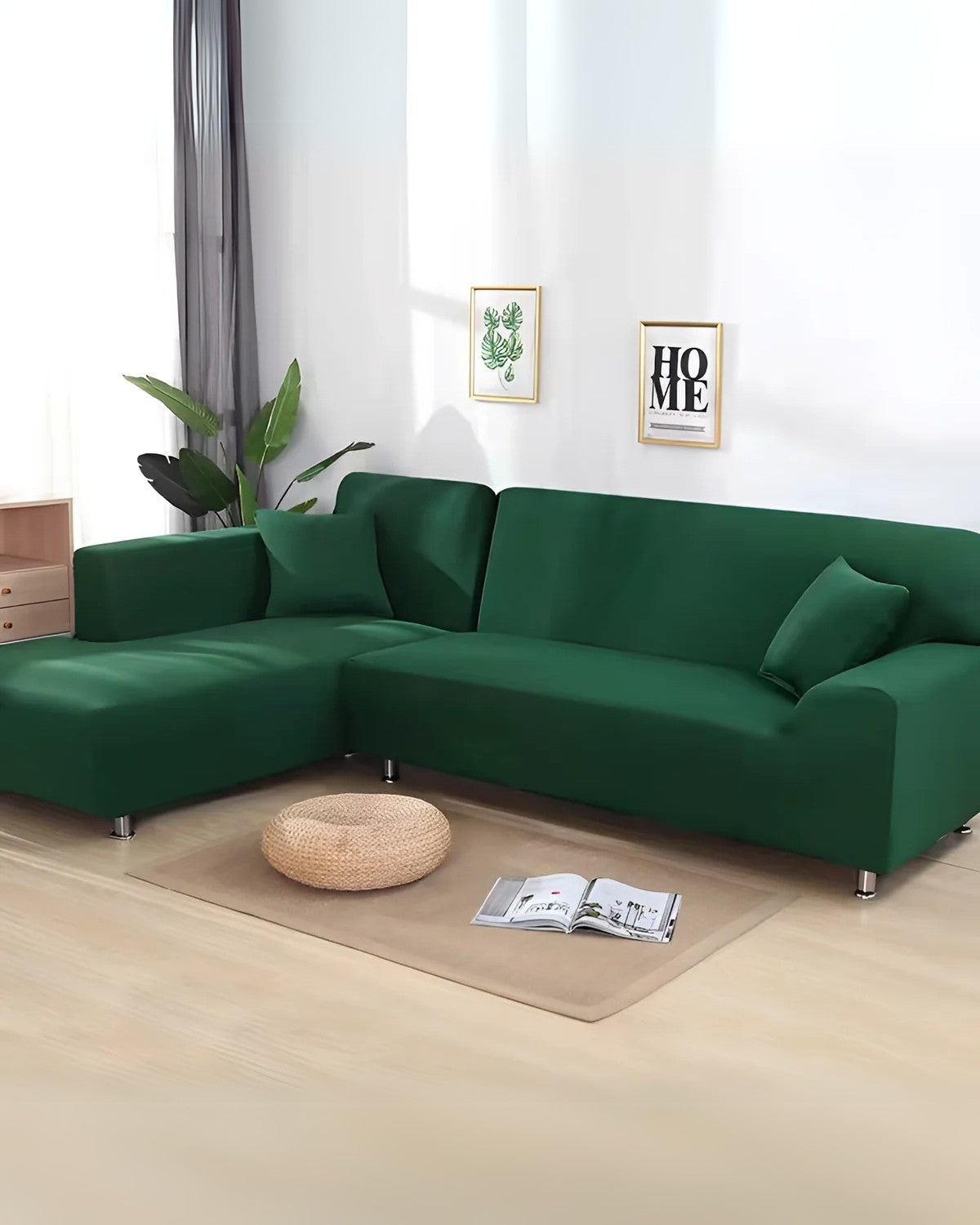 Elastic Sofa Slipcover | Corner, L-Shaped, U-Shaped | Soft Polyester Spandex | Durable Washable Cover | Brick by Brick