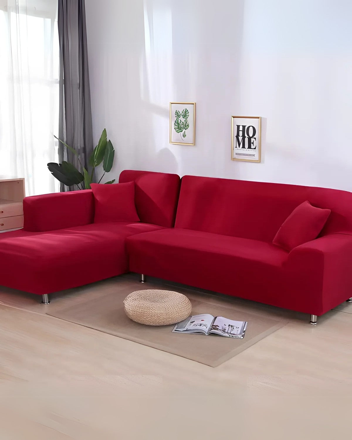 Elastic Sofa Slipcover | Corner, L-Shaped, U-Shaped | Soft Polyester Spandex | Durable Washable Cover | Brick by Brick