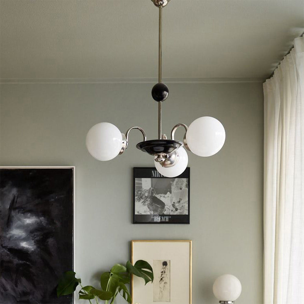 Modern Chrome Chandelier | Nordic Glass Ceiling Light | Contemporary Pendant Fixture | 220V–240V | Brick by Brick