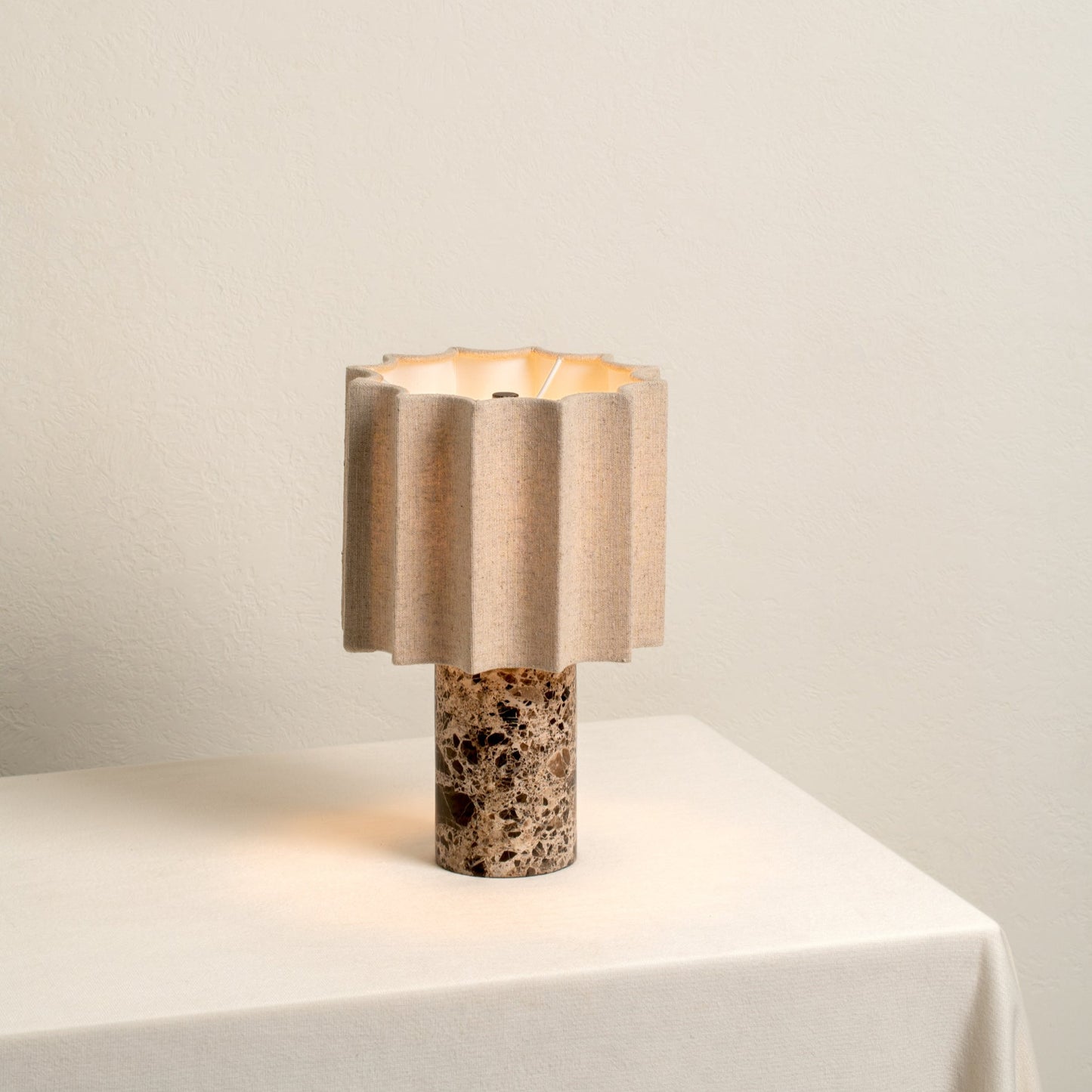 Malli Table Lamp | Cordless & Rechargeable | Bedside Light | Spanish Morola Marble | Touch Dimming | Brick by Brick London 4
