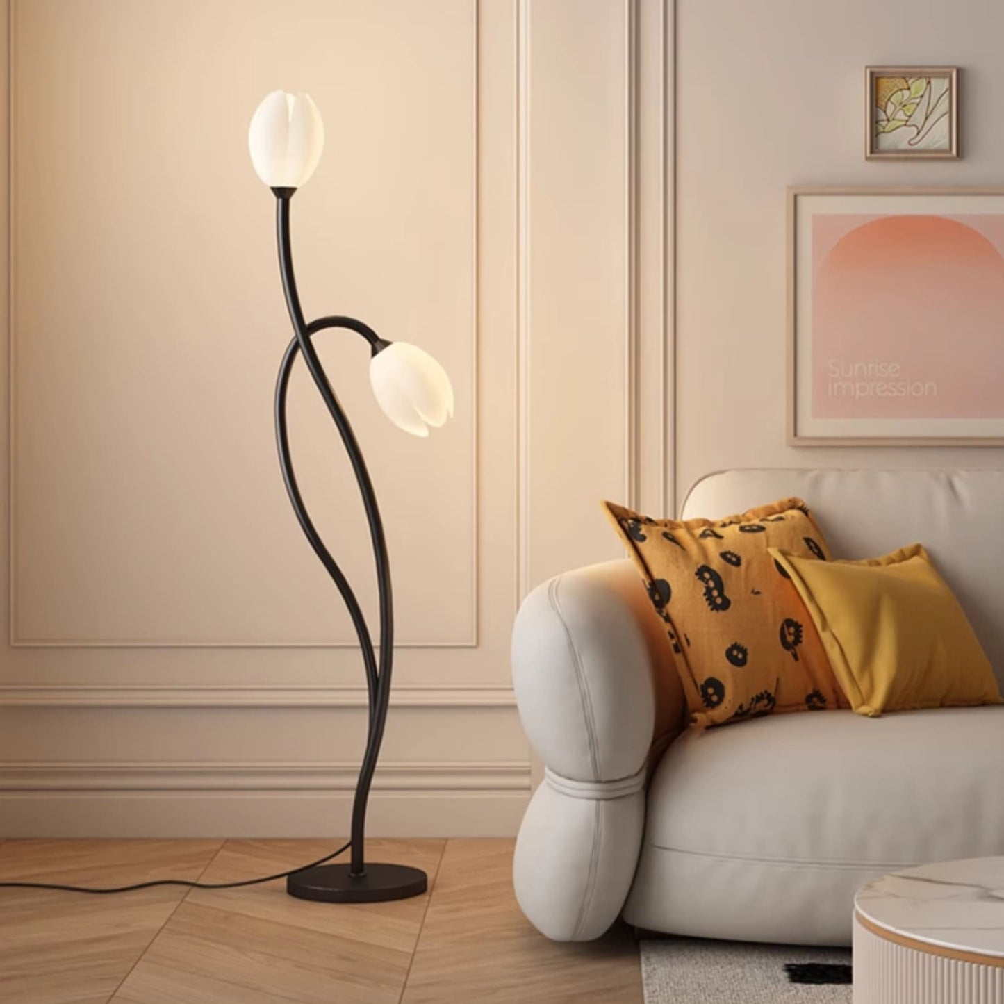 Manta Flower Floor Lamp | Modern Floor Lamp for Living Room | 56.3 Metal & Rotational Molding | Creative Ambiance | Brick by Brick London 5