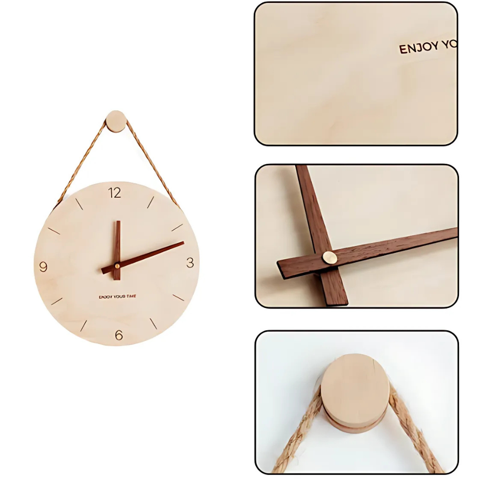 Minimalist Rope Wood Wall Clock | 12 Modern Wall Decor | Silent Movement | Natural Finish | Brick by Brick London
Large Minimalist Wall Clock | 12 Wooden Design | Silent Movement | Modern Home Decor | Perfect for Living Spaces | Brick by Brick London 2