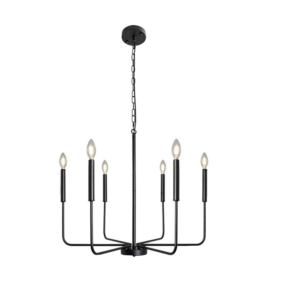 Modern Industrial Iron Chandelier | 6/8 Bulb Geometric Ceiling Light in Black or Gold | Brick by Brick