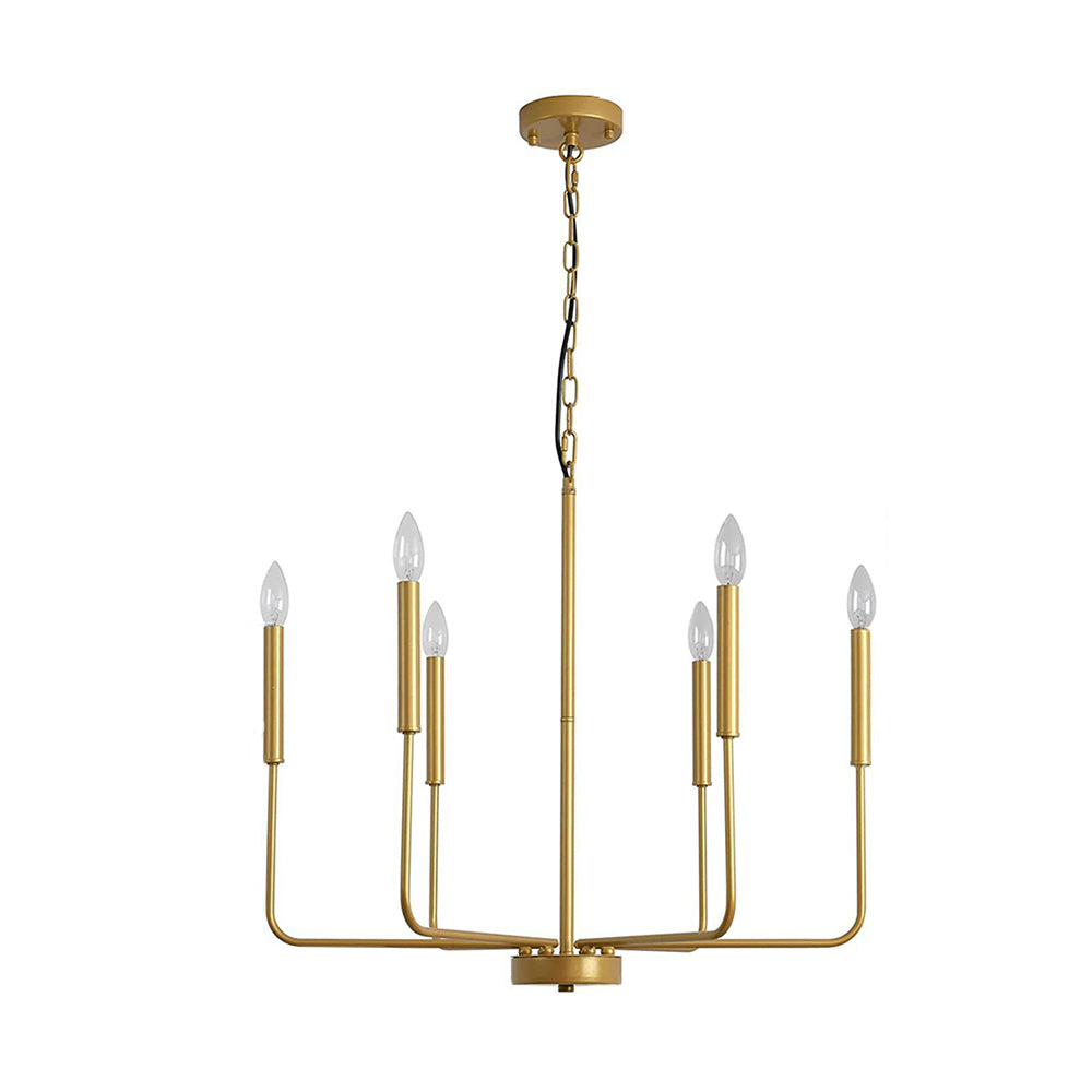 Modern Industrial Iron Chandelier | 6/8 Bulb Geometric Ceiling Light in Black or Gold | Brick by Brick