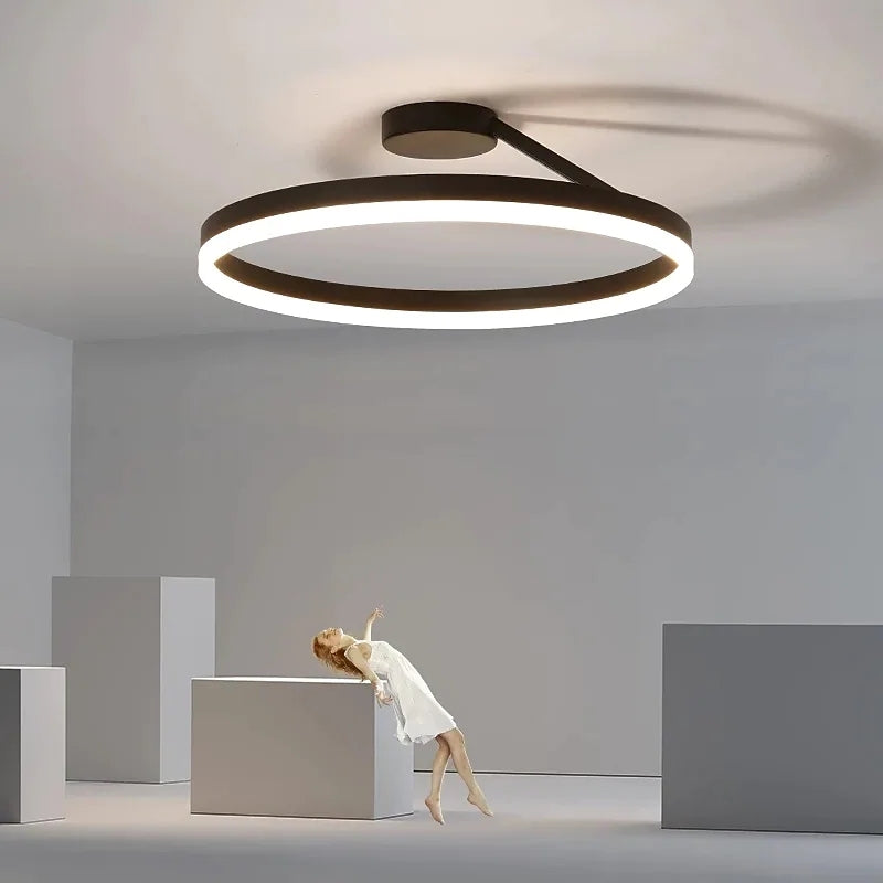 Modern Circle Ceiling Light | 19.7 x 6.3 in | LED Flush Mount Ceiling Light | Metal & Acrylic LED Fixture | Brick by Brick