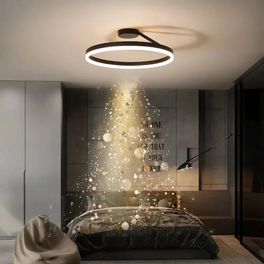 Modern Circle Ceiling Light | 19.7 x 6.3 in | LED Flush Mount Ceiling Light | Metal & Acrylic LED Fixture | Brick by Brick