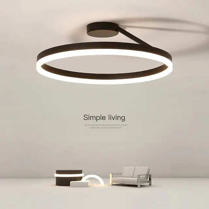 Modern Circle Ceiling Light | 19.7 x 6.3 in | LED Flush Mount Ceiling Light | Metal & Acrylic LED Fixture | Brick by Brick