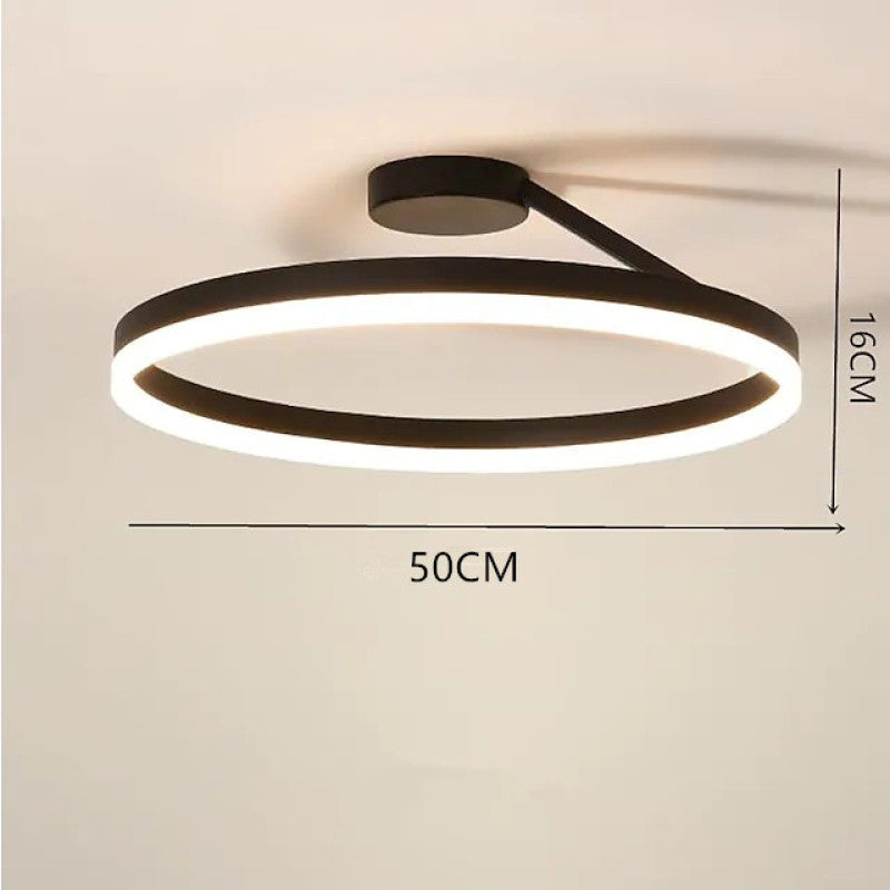 Modern Circle Ceiling Light | 19.7 x 6.3 in | LED Flush Mount Ceiling Light | Metal & Acrylic LED Fixture | Brick by Brick