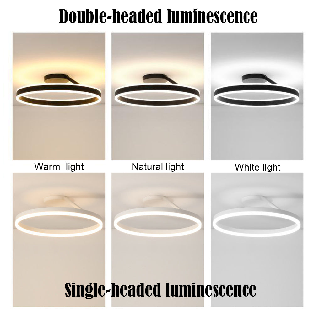 Modern Circle Ceiling Light | 19.7 x 6.3 in | LED Flush Mount Ceiling Light | Metal & Acrylic LED Fixture | Brick by Brick