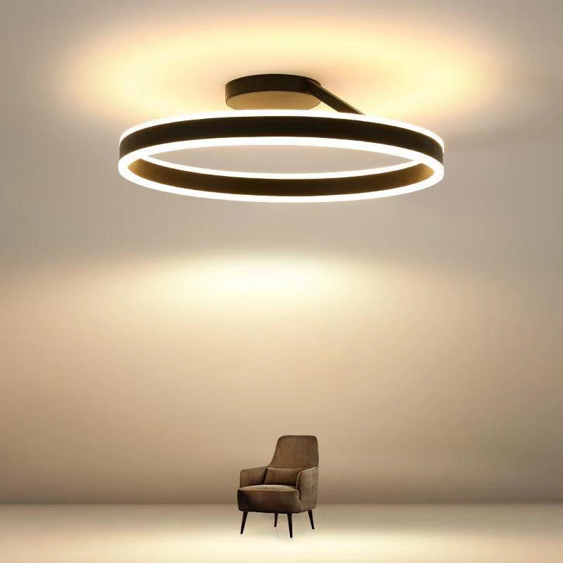 Modern Circle Ceiling Light | 19.7 x 6.3 in | LED Flush Mount Ceiling Light | Metal & Acrylic LED Fixture | Brick by Brick