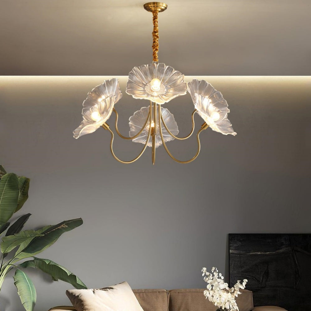 Modern Lotus Leaf Glass Chandelier | Elegant Dining Room Light | 21.65 Adjustable Murano Glass | Brick by Brick London
Chandelier Light | Modern Lotus Leaf Design | 21.65 Adjustable Glass Fixture | Ideal for Dining Room | Brick by Brick London 7
