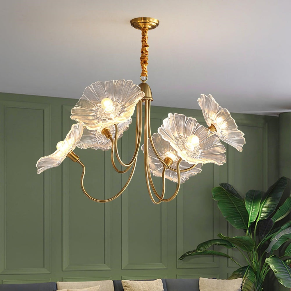 Modern Lotus Leaf Glass Chandelier | Elegant Dining Room Light | 21.65 Adjustable Murano Glass | Brick by Brick London
Chandelier Light | Modern Lotus Leaf Design | 21.65 Adjustable Glass Fixture | Ideal for Dining Room | Brick by Brick London 2