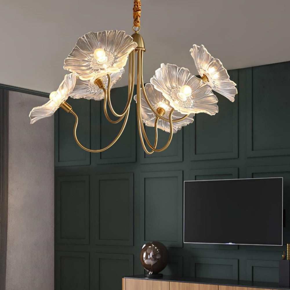 Modern Lotus Leaf Glass Chandelier | Elegant Dining Room Light | 21.65 Adjustable Murano Glass | Brick by Brick London
Chandelier Light | Modern Lotus Leaf Design | 21.65 Adjustable Glass Fixture | Ideal for Dining Room | Brick by Brick London 5
