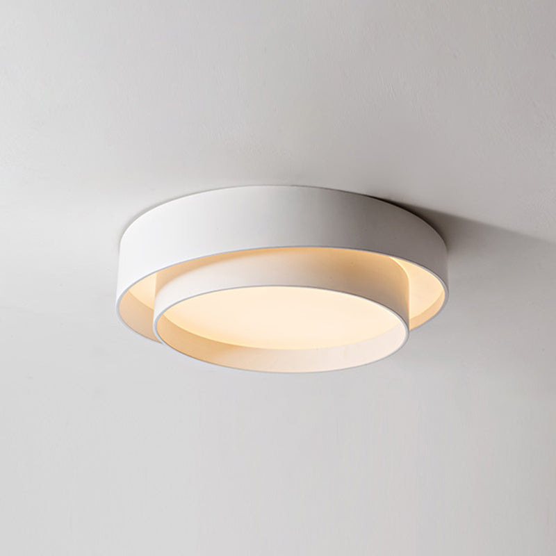 Modern Nordic White Metal LED Flush Mount Ceiling Light | Dimmable Fixture | Sizes 16, 20, 24 | Elegant Ceiling Light for Living Room, Bedroom & Hallway | Brick by Brick London 0