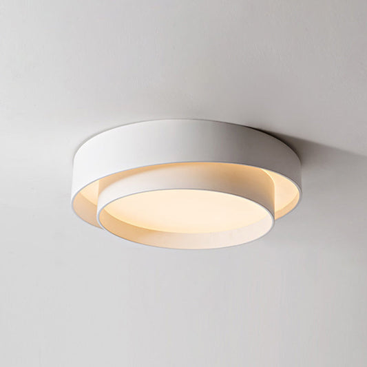 Modern Nordic White Metal LED Flush Mount Ceiling Light | Dimmable Fixture | Sizes 16, 20, 24 | Elegant Ceiling Light for Living Room, Bedroom & Hallway | Brick by Brick London 1