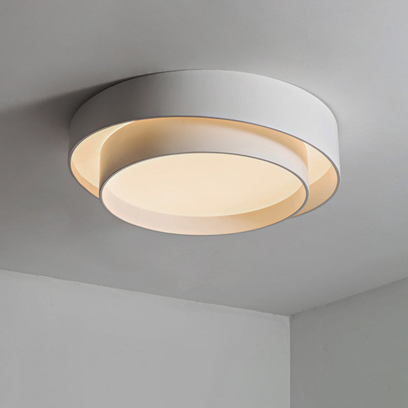 Modern Nordic White Metal LED Flush Mount Ceiling Light | Dimmable Fixture | Sizes 16, 20, 24 | Elegant Ceiling Light for Living Room, Bedroom & Hallway | Brick by Brick London 3