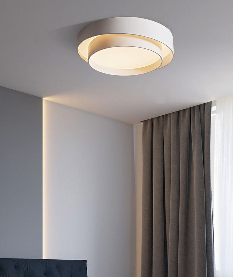 Modern Nordic White Metal LED Flush Mount Ceiling Light | Dimmable Fixture | Sizes 16, 20, 24 | Elegant Ceiling Light for Living Room, Bedroom & Hallway | Brick by Brick London 7