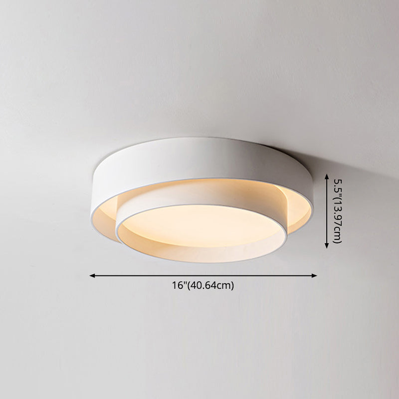 Modern Nordic White Metal LED Flush Mount Ceiling Light | Dimmable Fixture | Sizes 16, 20, 24 | Elegant Ceiling Light for Living Room, Bedroom & Hallway | Brick by Brick London 8