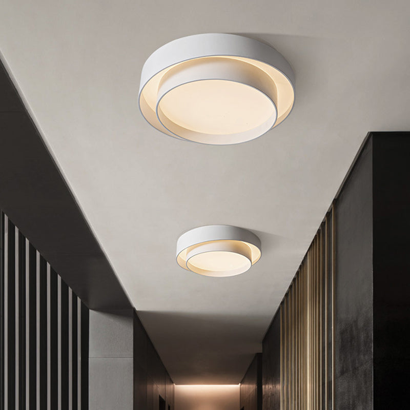 Modern Nordic White Metal LED Flush Mount Ceiling Light | Dimmable Fixture | Sizes 16, 20, 24 | Elegant Ceiling Light for Living Room, Bedroom & Hallway | Brick by Brick London 9